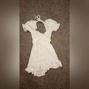 White Lace Sky to Moon Mini Backless Dress